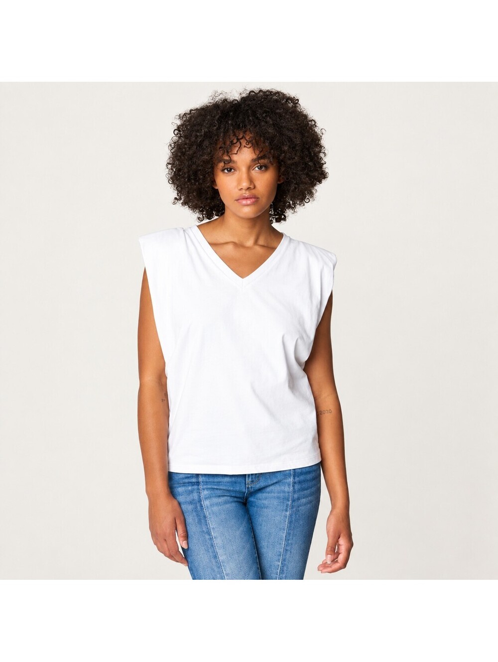 NWT BLANKNYC Might Be Right Padded Shoulder Tank White Size XS